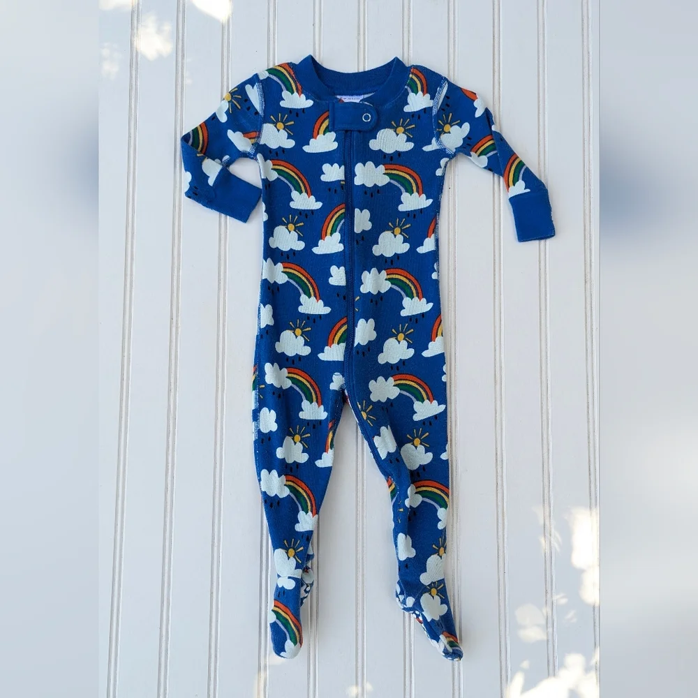 Hanna Andersson Blue One Piece with Rainbows - Picture 2 of 4